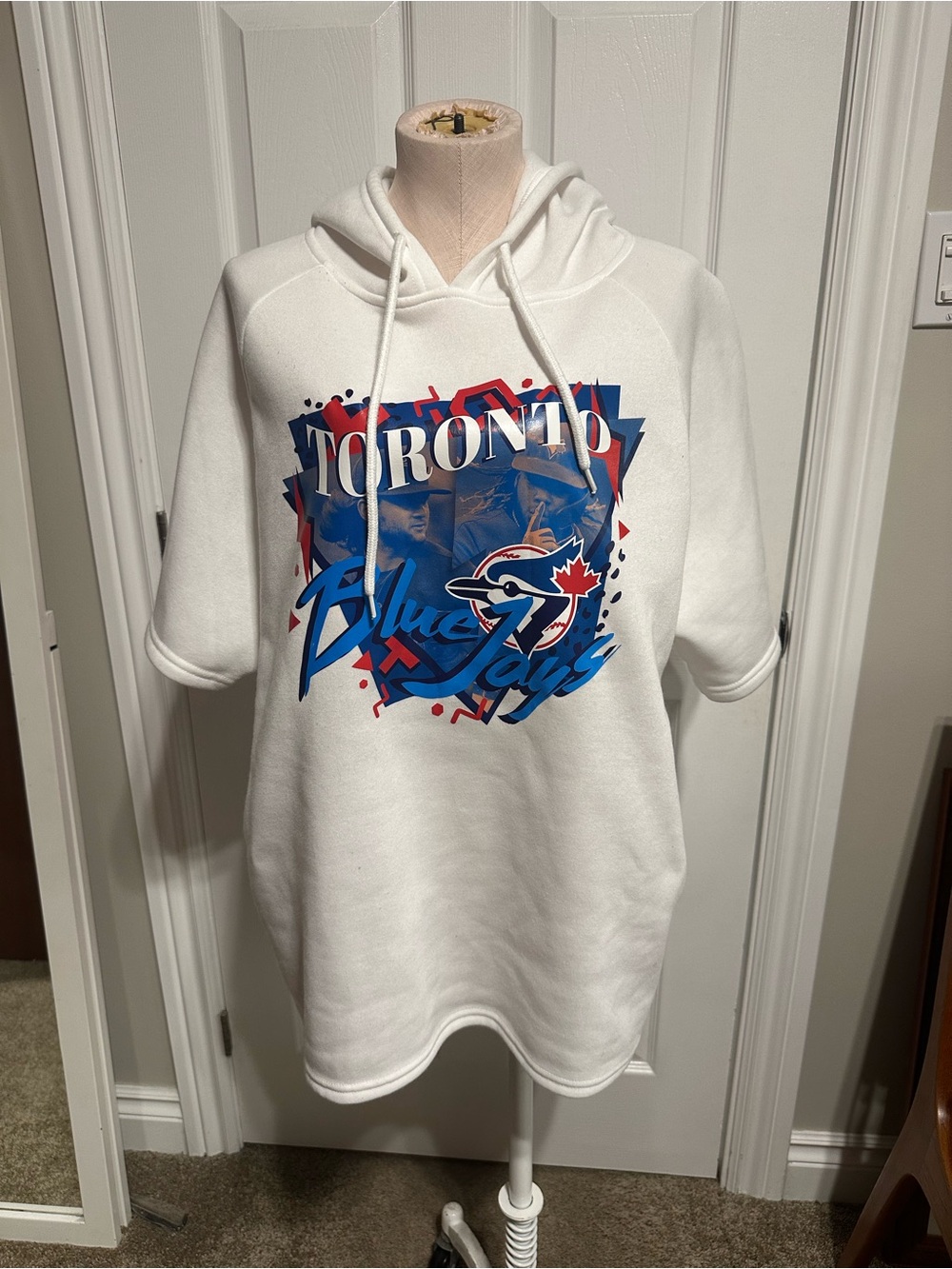 Toronto Blue Jays White Graphic Hoodie Shirt (Unisex)